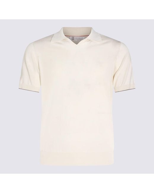 Brunello Cucinelli Natural Cotton Polo Shirt for men