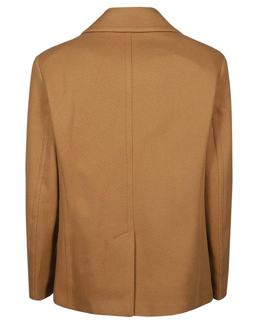 Etro Brown Twill Pea Coat for men