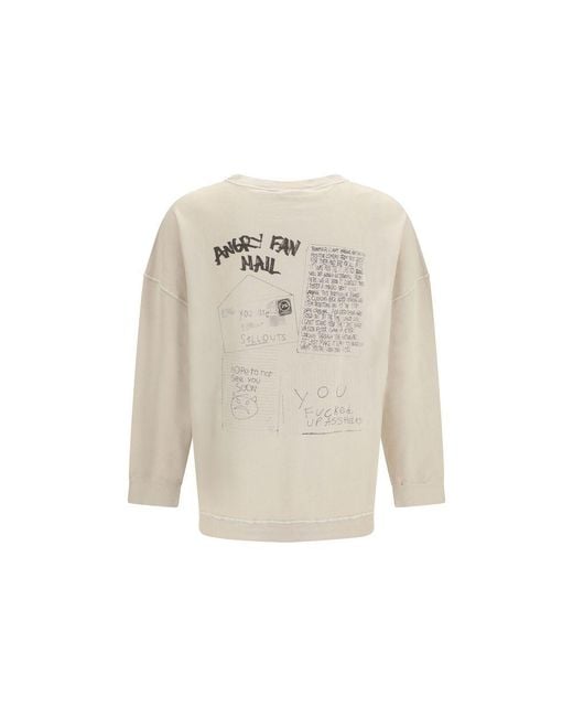 Our Legacy White Beige Cotton Sweatshirt for men