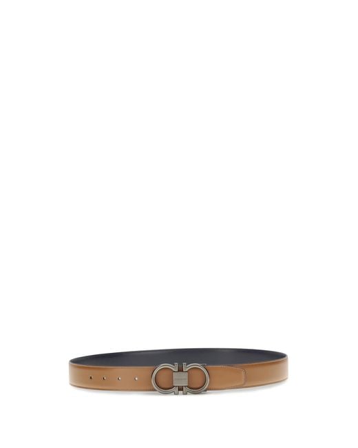 Ferragamo Multicolor Reversible Leather Gancini Belt Calf Bos Taurus E Braces for men
