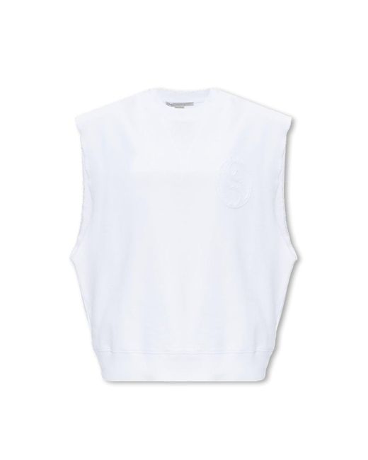 Stella McCartney White Cotton Vest With Logo