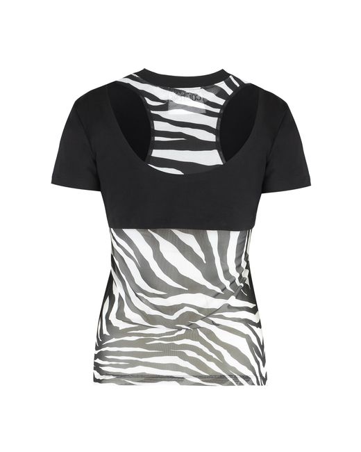 Versace Jeans Couture Black Logo Print T-Shirt Cotton T-Shirts & Jerseys