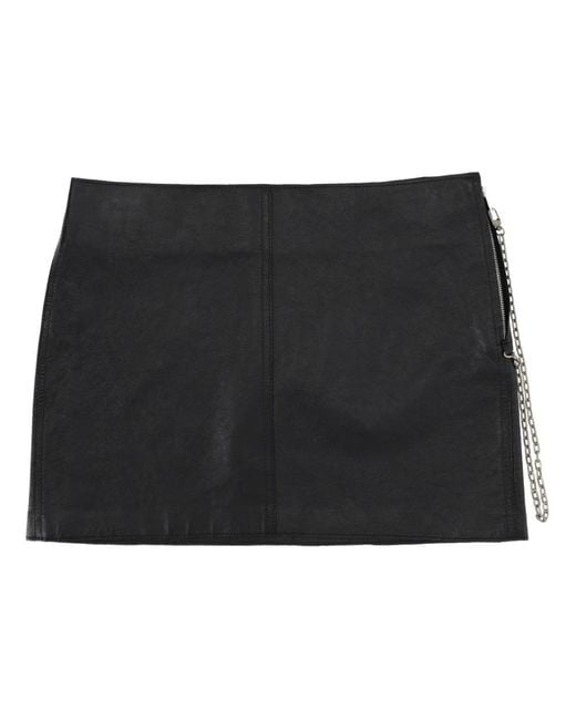 Alexander Wang Black Leather Miniskirt Cow Skirt
