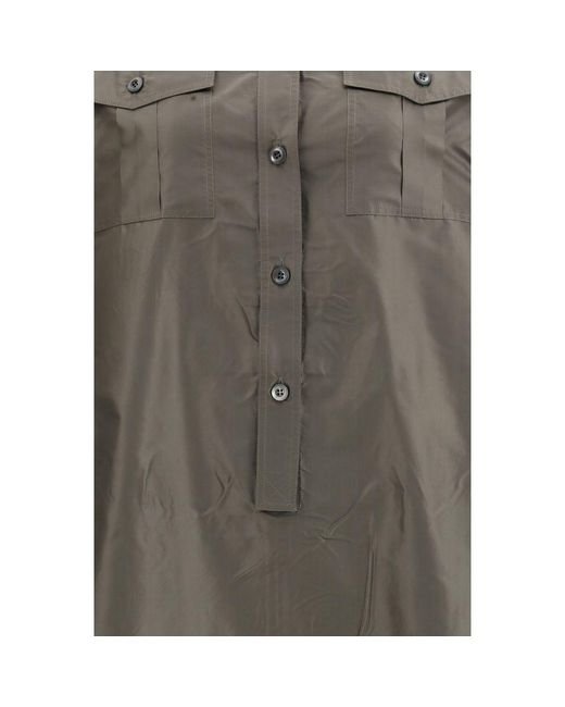 Prada Gray Bicolor Silk Casual Dress