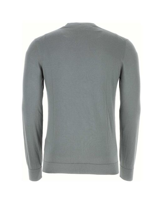 Fedeli Gray Sage Cotton Sweater for men