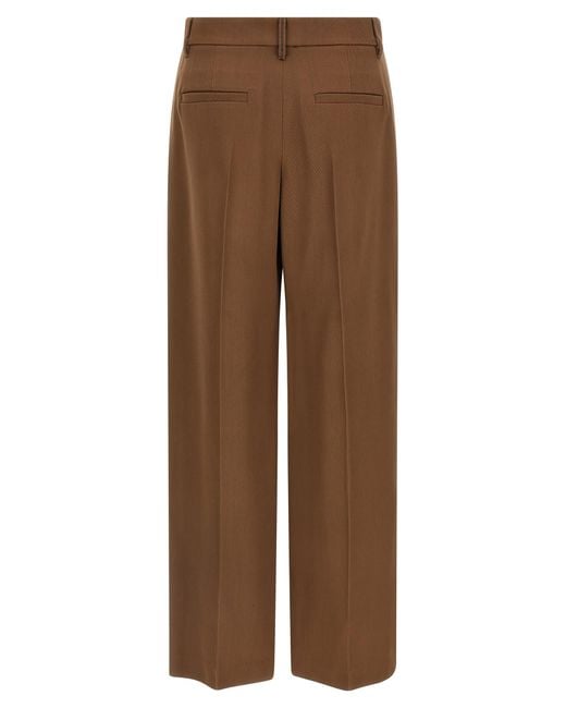 Brunello Cucinelli Brown Virgin Wool Casual Pants