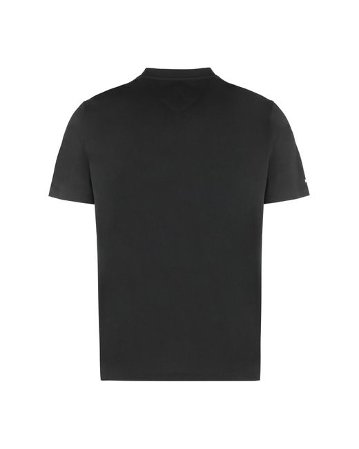 MCM Black Cotton Crew-Neck T-Shirt for men