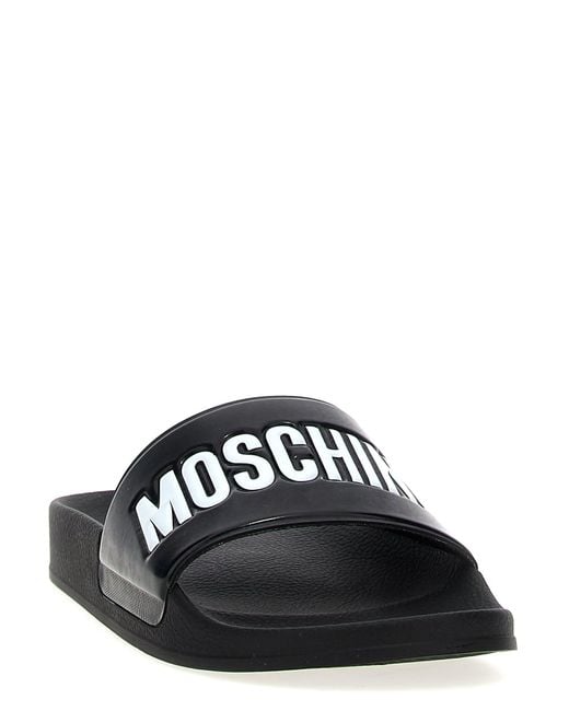 Moschino Black 'Pool' Slides for men