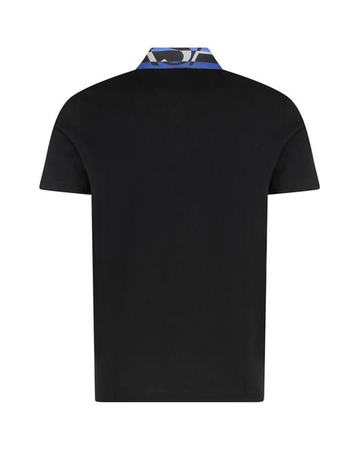 Versace Black Cotton-Piqué Polo Shirt for men