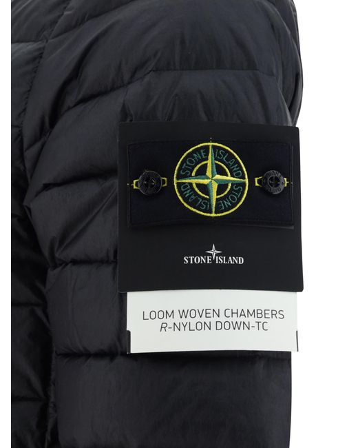 Stone Island Blue Down Jackets for men