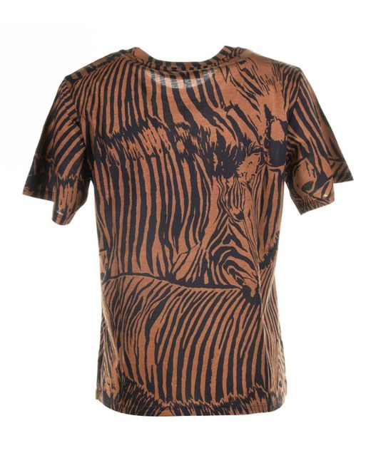 Weekend by Maxmara Brown All-over Printed Crewneck T-shirt