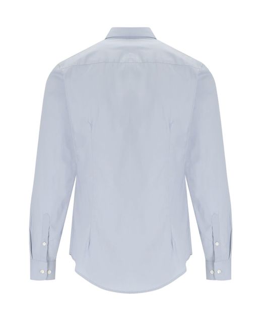 Giorgio Armani Blue Powder Poplin Shirt for men