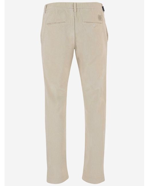 Jacob Cohen Natural Pants Stretch Cotton Velvet Trousers for men