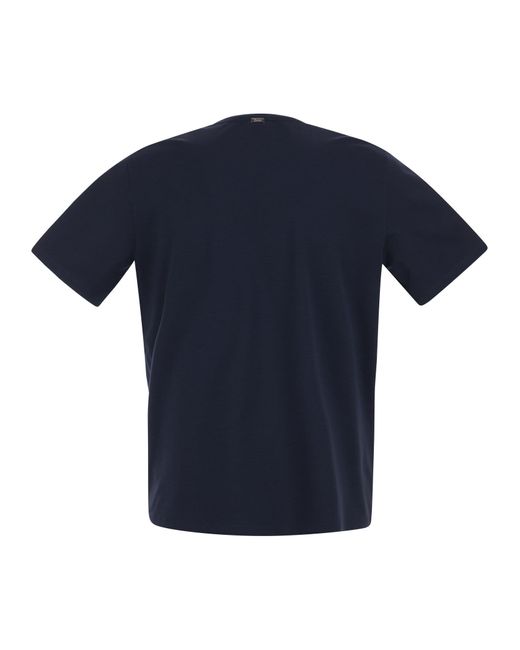 Herno Blue Stretch Cotton Jersey T-shirt for men