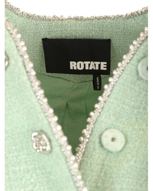 ROTATE BIRGER CHRISTENSEN Green Mint Bouclè Jacket