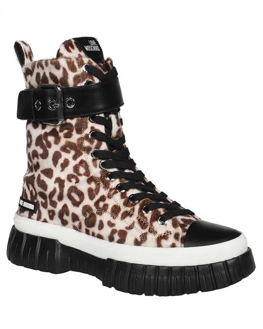 Love Moschino Black Canvas High-top Sneakers