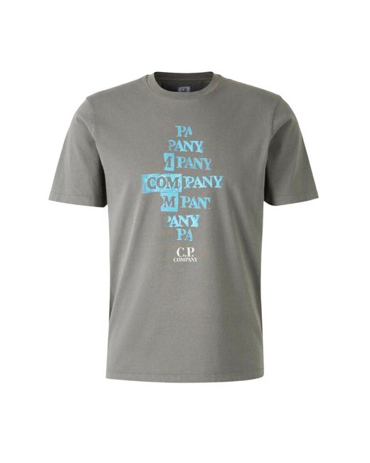 C P Company Gray Relaxed-Fit Graphic Print Jersey T-Shirt for men