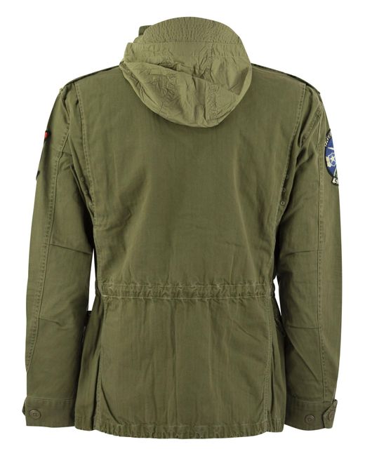 Polo Ralph Lauren Green Iconic Military Jacket With Patch for men