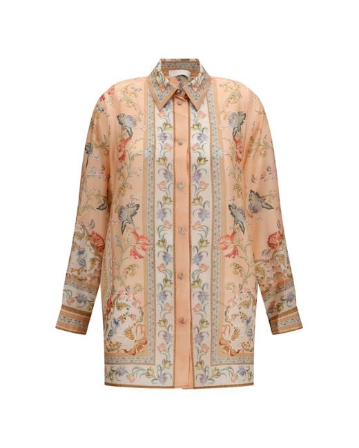 Zimmermann Natural Roselight Shirt Silk