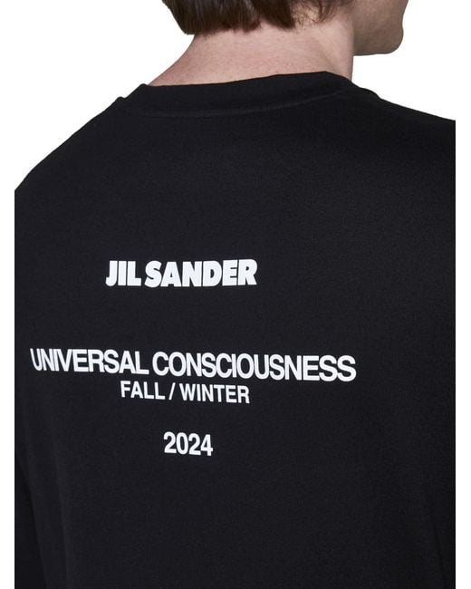 Jil Sander Black Cotton Long-sleeved T-shirt for men