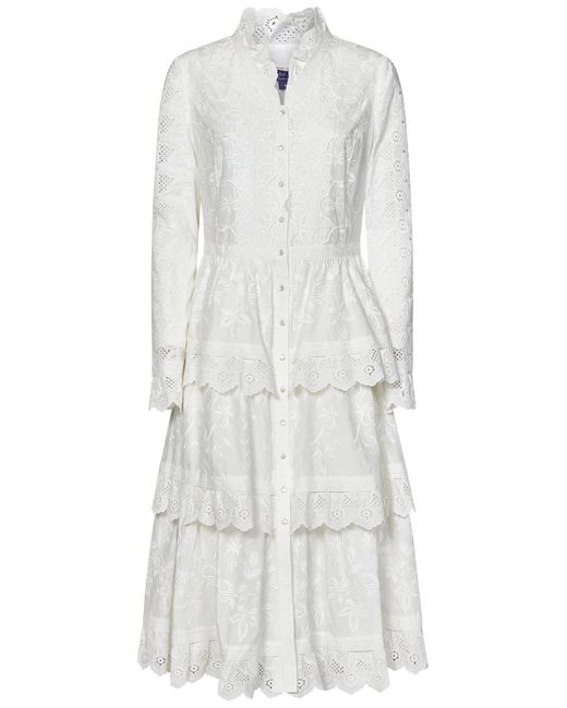 Ralph Lauren White Stella Midi Dress