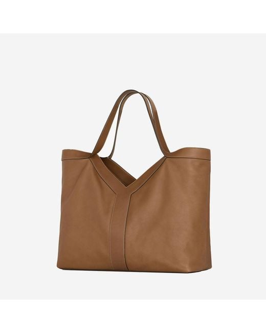 Saint Laurent Brown Large Leather Tote Bag Shoulder for men