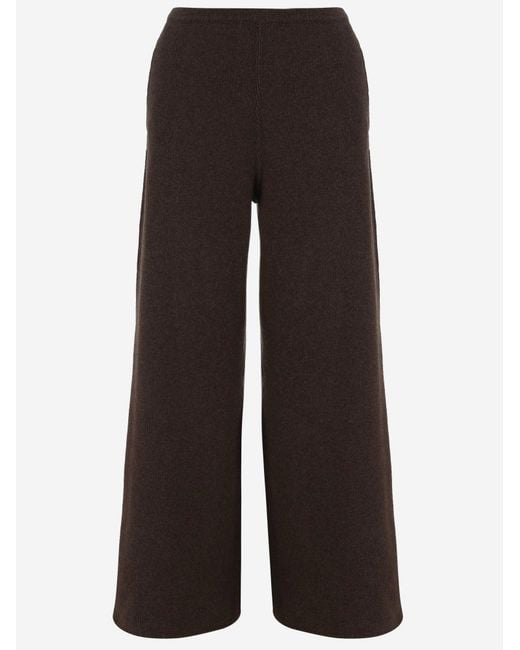 Bruno Manetti Brown Wool And Cashmere Knit Trousers Virgin