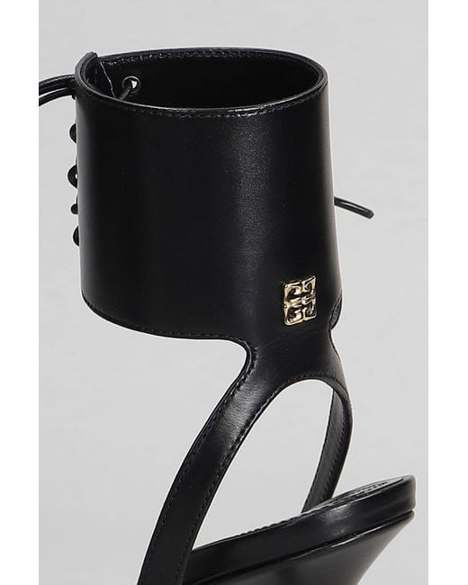 Givenchy 4G Liquid Lace Up Sandals in Black | Lyst