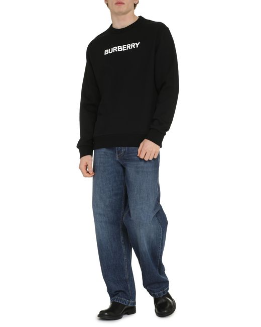 Burberry Black Cotton Crew-Neck Sweatshirt Sweatshirts for men