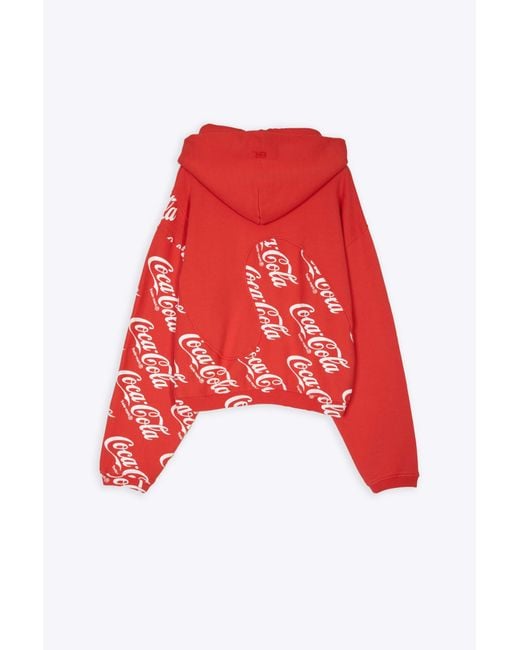 ERL Red Coca Cola Swirl Hoodie Knit Coca Cola Swirl Hoodie for men
