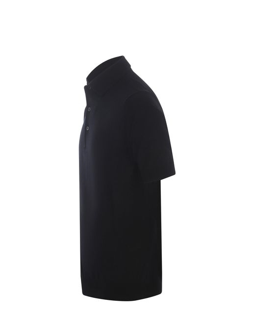 FILIPPO DE LAURENTIIS Black Polo Shirt Filippo De Laurentis Made Of Cotton Thread for men
