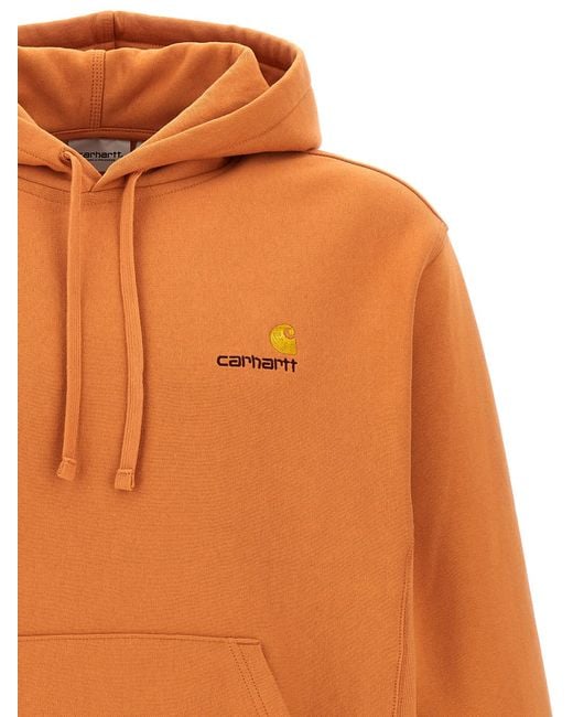 Carhartt Orange American Script Hoodie for men