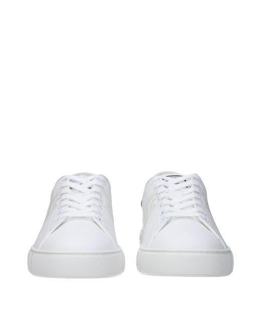 Versace White Leather Sneakers for men
