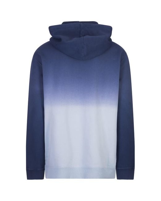 Lanvin Blue Oversized Hoodie With A Gradient Effect for men