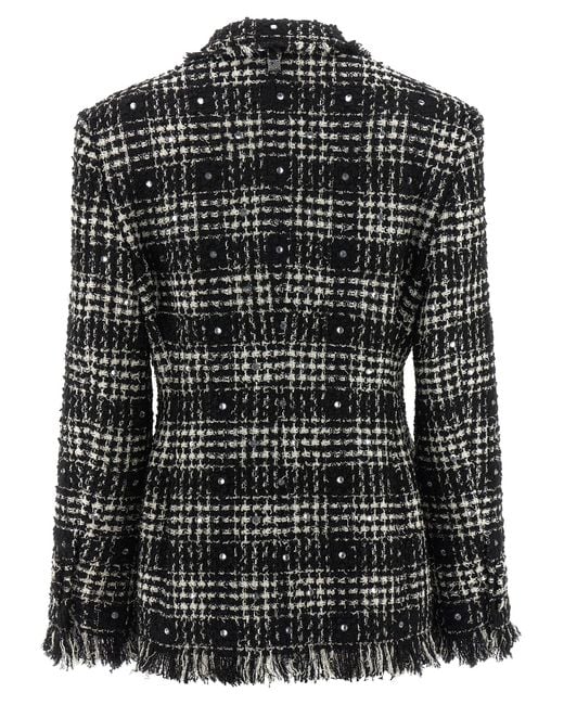 GIUSEPPE DI MORABITO Black Tweed And Rhinestone Blazer Blazer, Suits