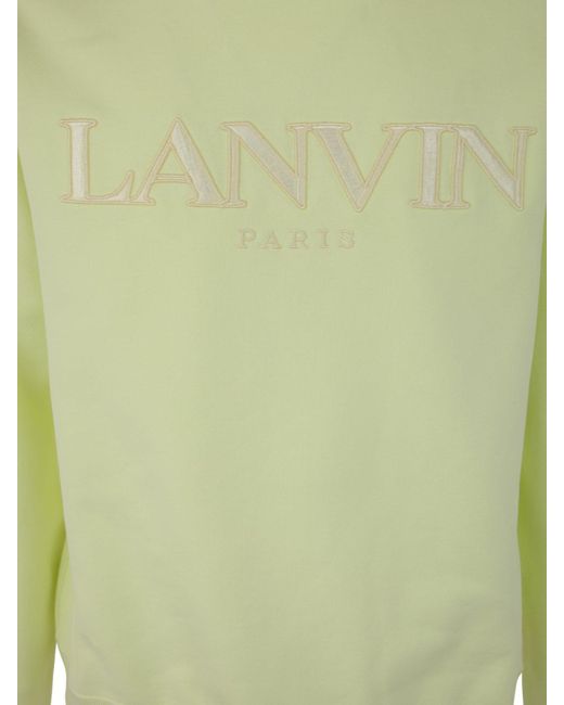 Lanvin Green Logo Embroidered Crewneck Sweatshirt for men