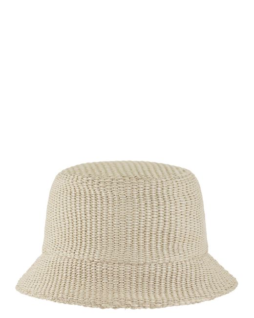 Marni Natural Raffia-Effect Fabric Bucket Hat