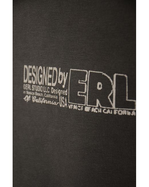 ERL Black High-Neck Chest Logo Ribbed Sweatshirt for men