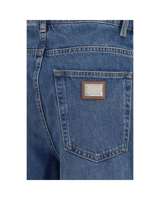 Dolce & Gabbana Blue Cotton Straight