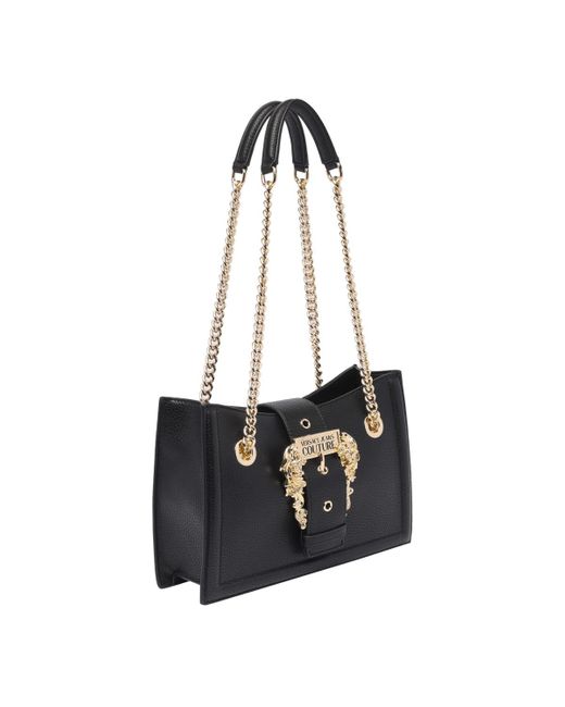 Versace Black Baroque-buckle Shoulder Bag