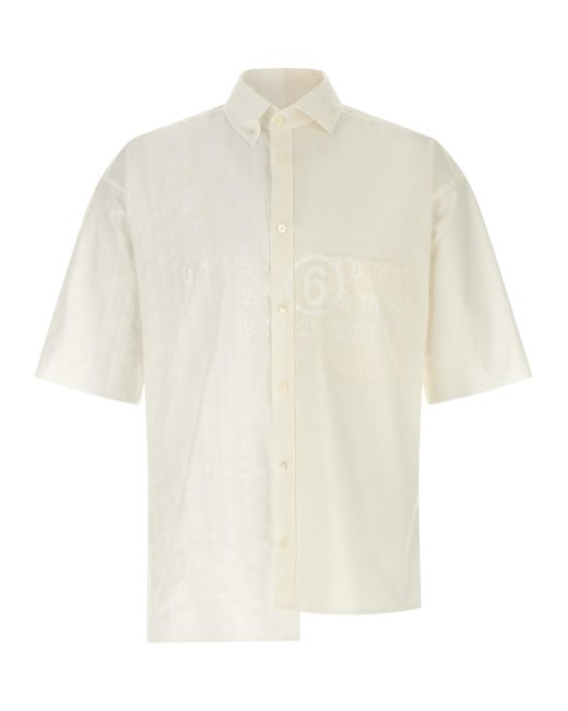 MM6 by Maison Margiela White Bi-Material Shirt Cotton Shirt, Blouse for men