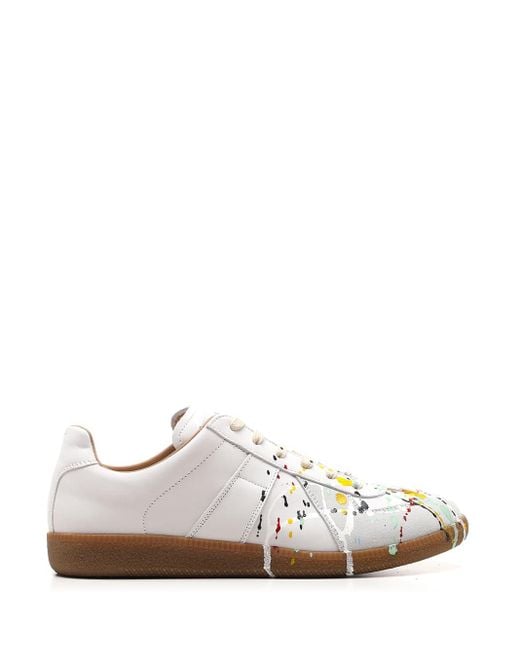 Maison Margiela White Replica Sneakers With Multicolor Drops for men