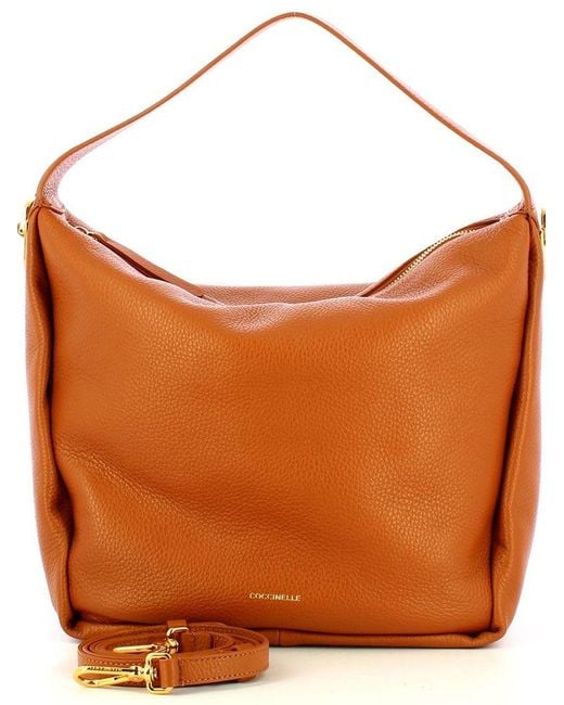 Coccinelle Orange Shoulder Bag Cow Leather Shoulder-Bags