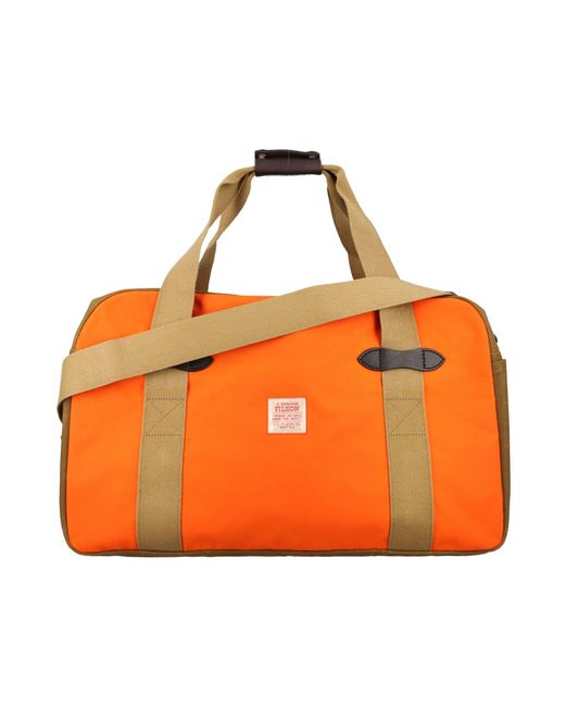 Filson Orange Tin Cloth Duffle Bag for men