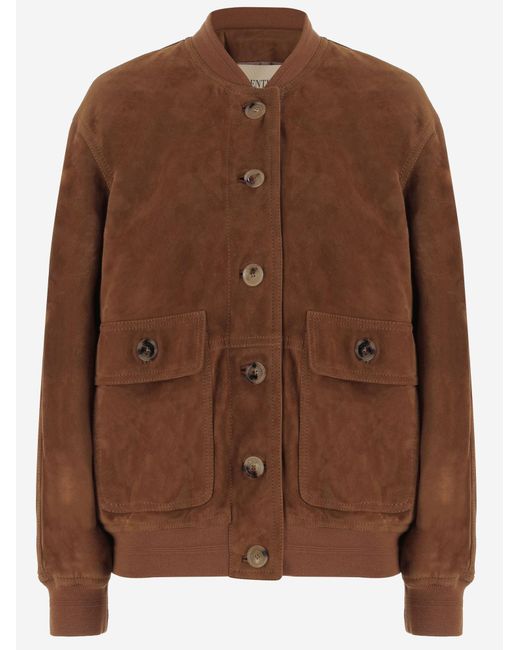 Valentino Brown Leather Jacket Lambskin