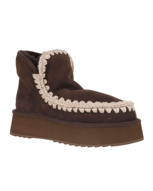 Mou Brown Mini Eskimo Platform Boot