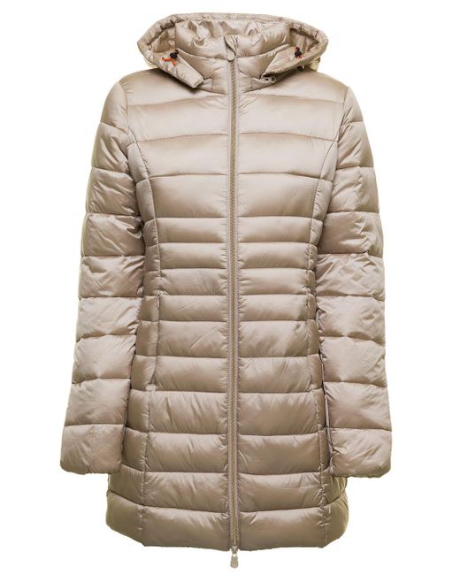 Save The Duck Synthetic Reese Quilted Nylon Long Ecological Down Jacket ...