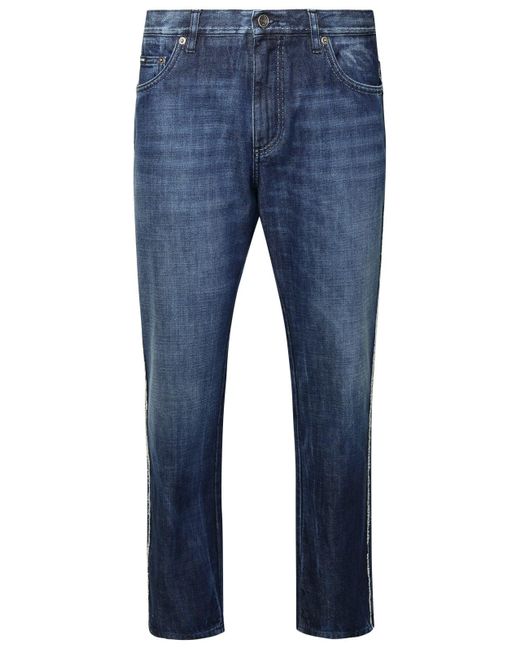 Dolce & Gabbana Blue Cotton Jeans for men