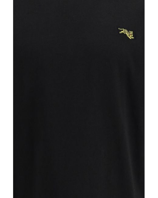 KENZO Black Jumping Tiger Embroidered Cotton T-Shirt T-Shirts for men