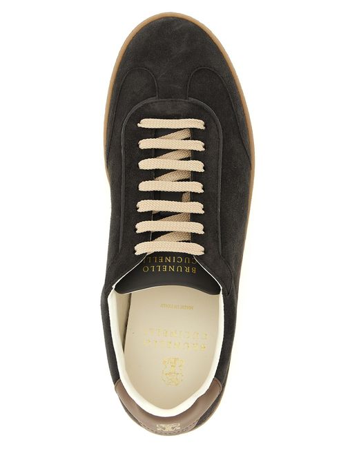 Brunello Cucinelli Black Calfskin Low Top Sneakers for men